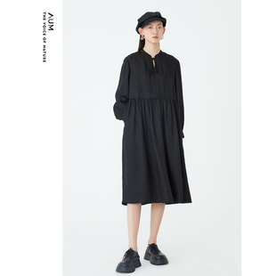 气质小黑裙休闲宽松连衣裙女 AUM噢姆秋季 会员价1325元