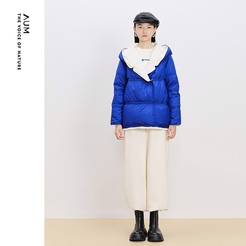 AUM噢姆冬季双面穿可拆卸多穿长款鹅绒羽绒服