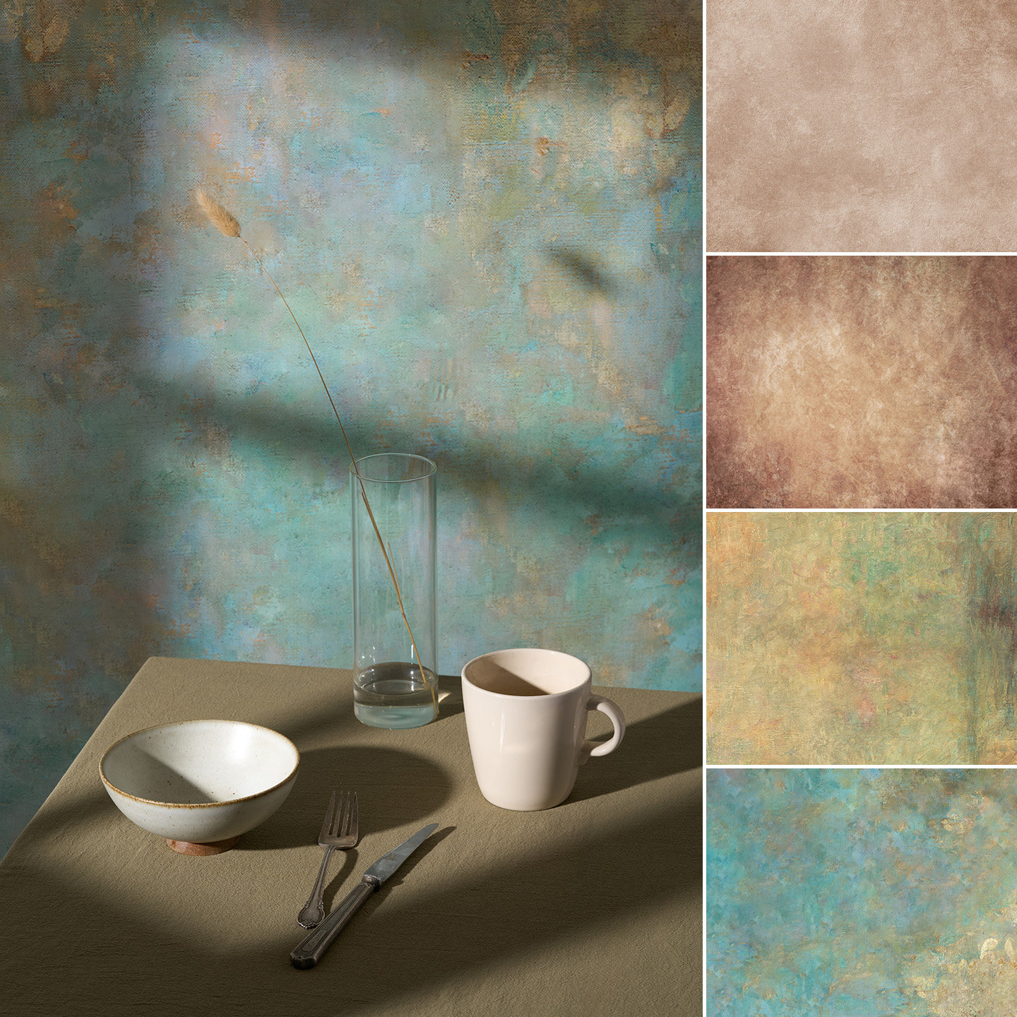 复古油画拍照背景布原创大尺寸3D立体效果化妆品香薰蜡烛静物拍摄