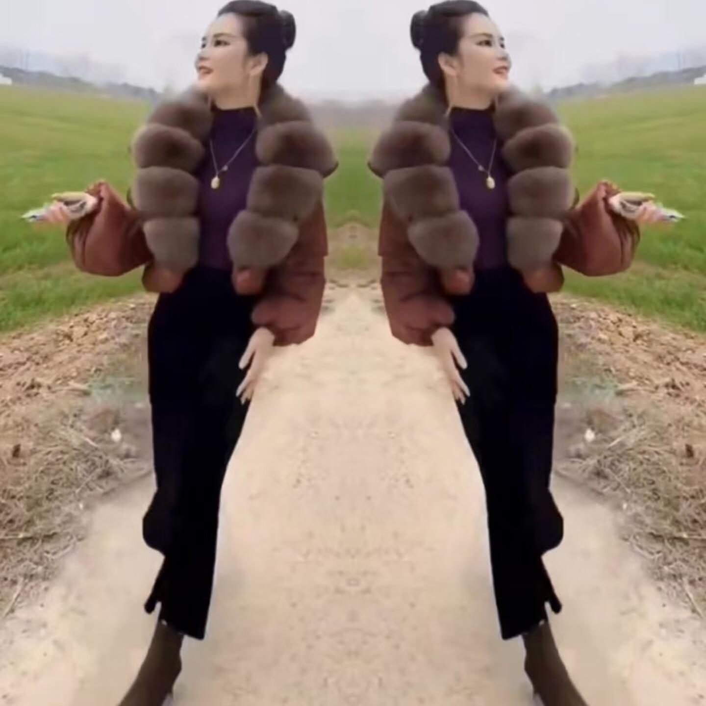 高级感休闲时尚棉衣女2024冬季新款大毛领灯笼袖年轻显瘦棉服外套