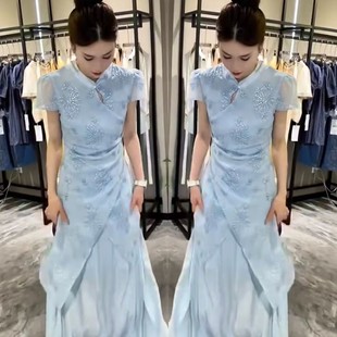 高级感时尚连衣裙女2025夏季新款洋气减龄显瘦新中式国风旗袍裙潮