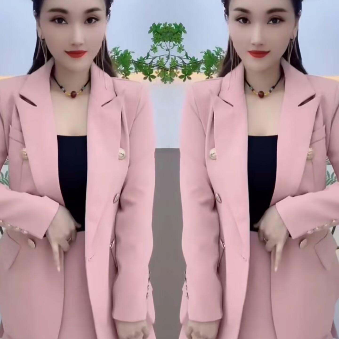 干练气质职业套装裙2025春季新款时髦韩版休闲西装外套百搭半身裙