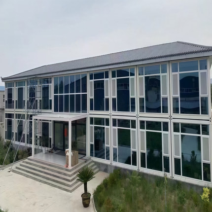 北京集装箱移动房玻璃幕墙定制工地办公室简易组装可拆卸活动板房