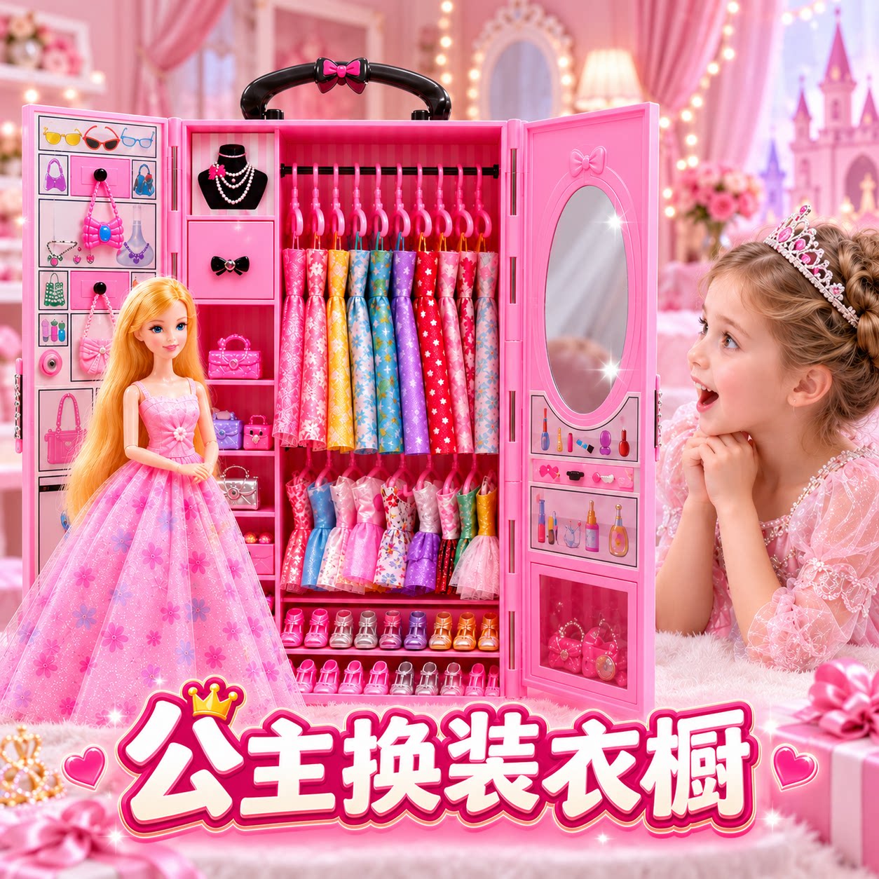 女孩时尚公主衣柜换装娃娃套装