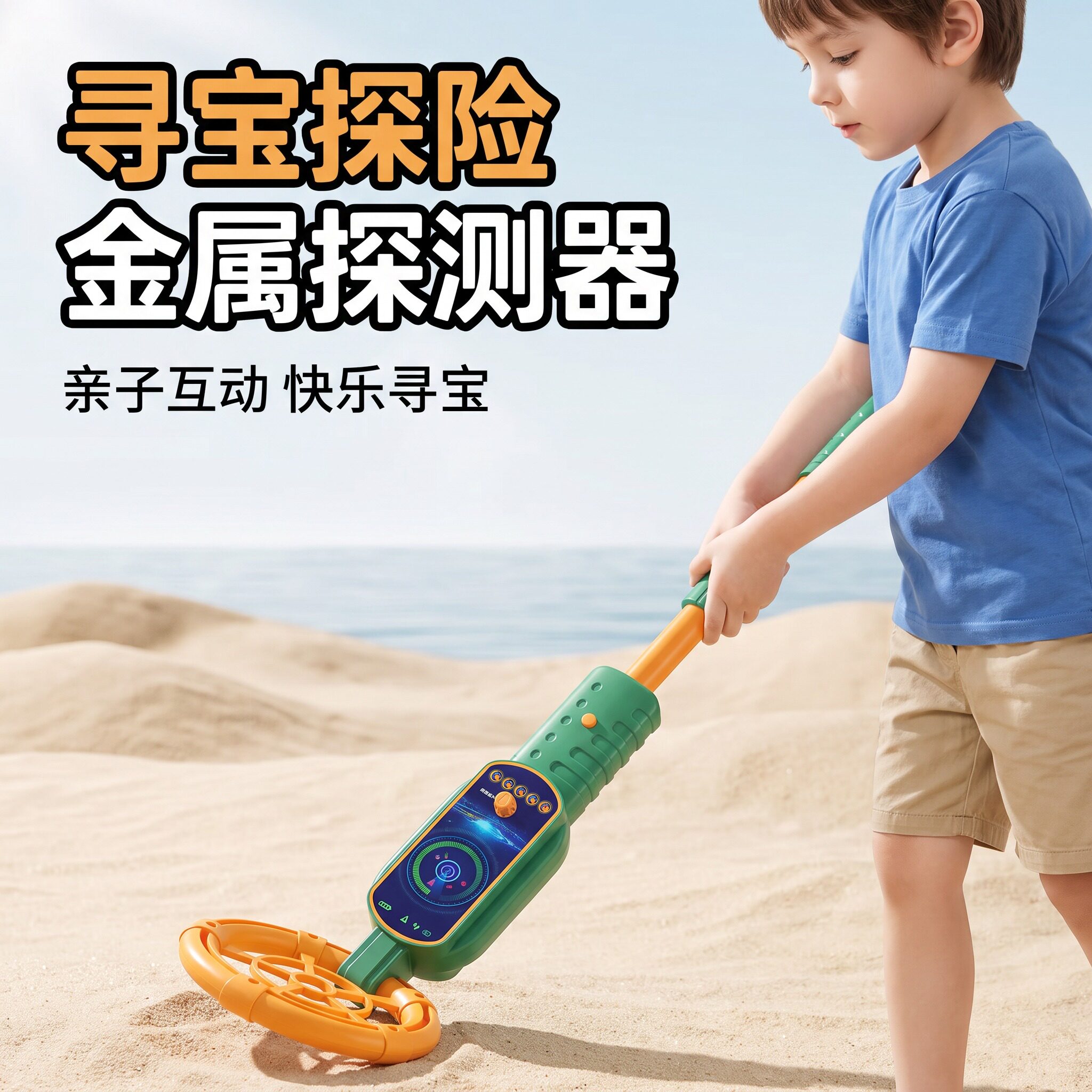 儿童户外伸缩金属探测器科学实验益智玩具地下寻宝挖宝探测仪套装