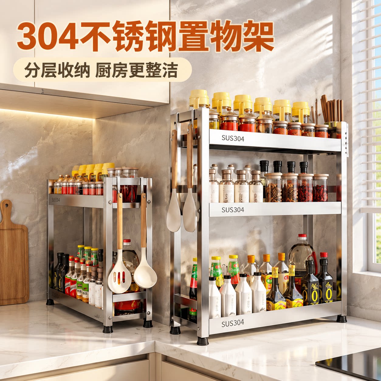 调味料置物架厨房调料瓶收纳神器