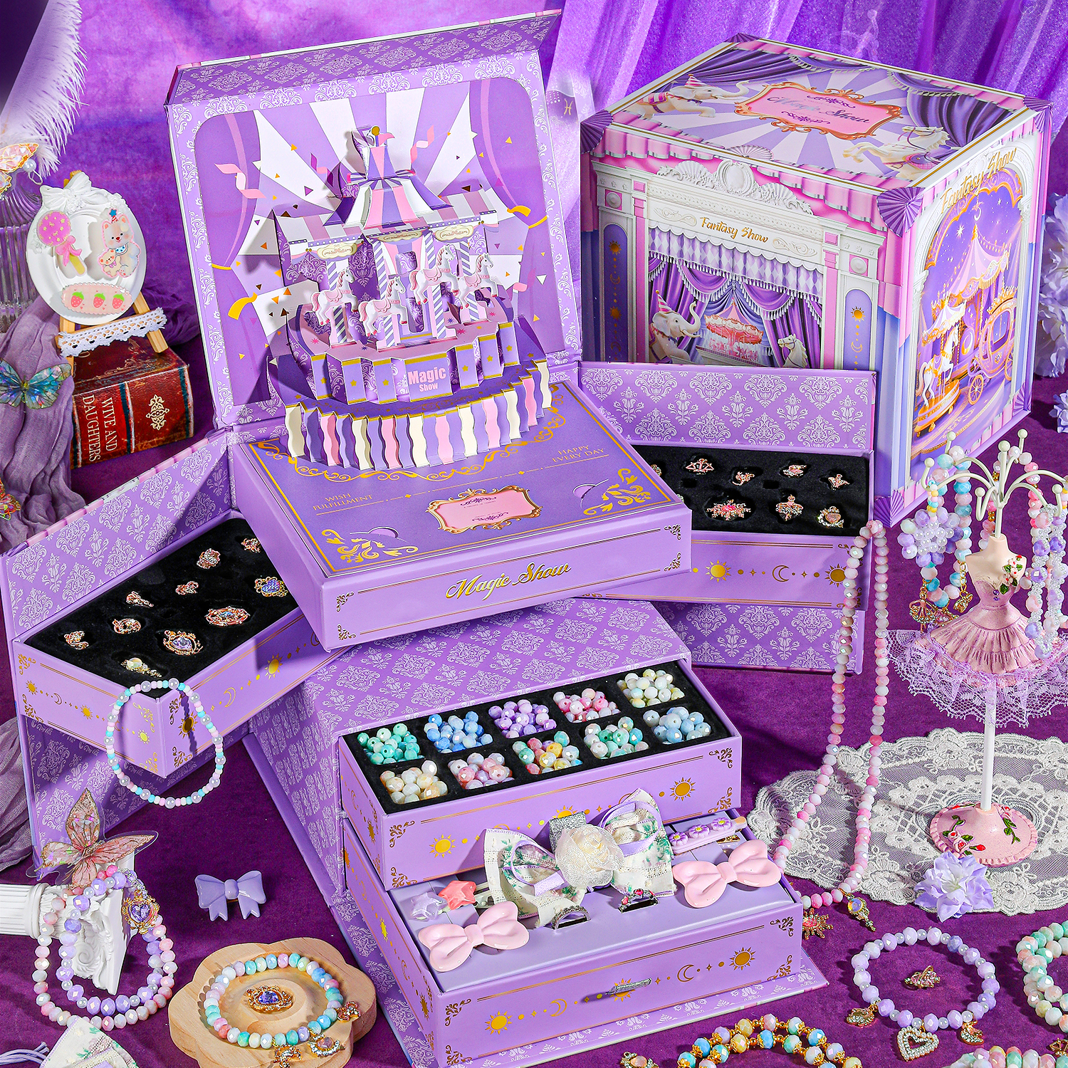 儿童蛋糕串珠礼盒高端礼物