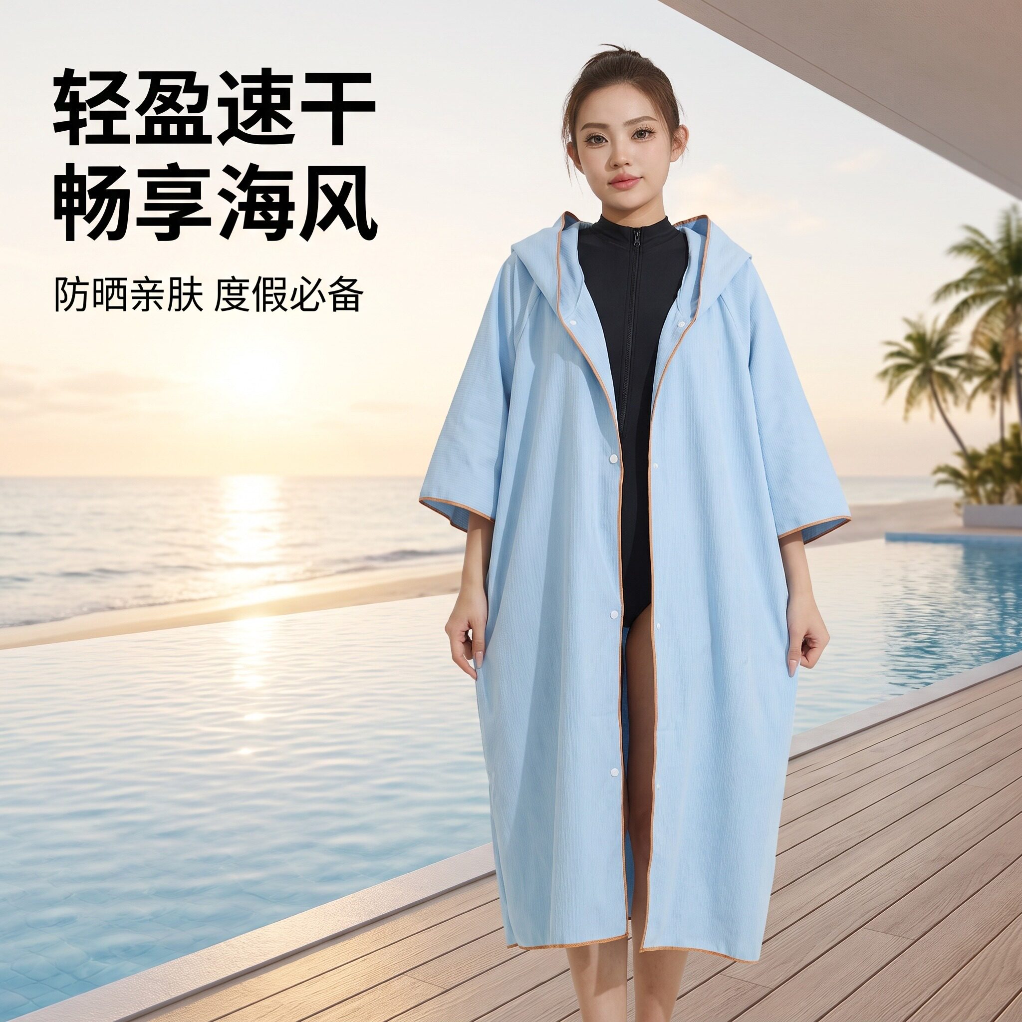 浴袍洗完澡穿的吸水速干浴衣浴巾
