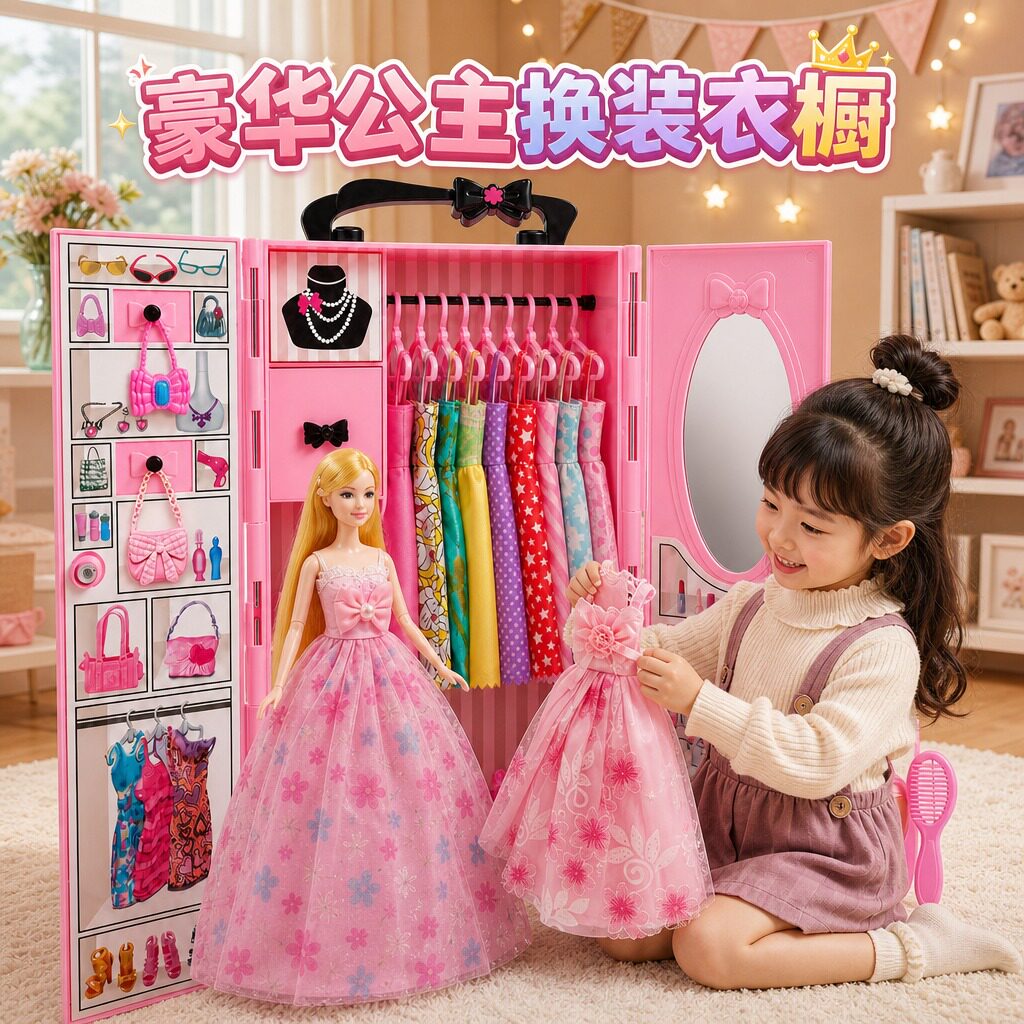女孩时尚公主衣柜换装娃娃套装