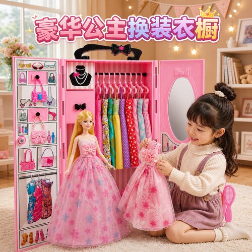 女孩时尚公主衣柜换装娃娃套装