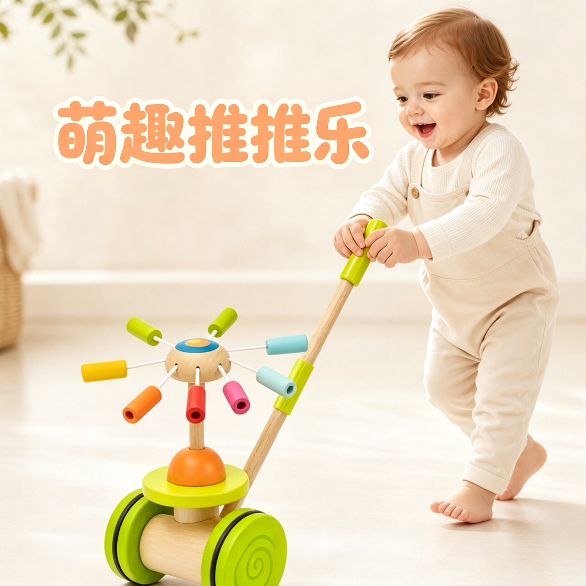 儿童木制手推学步推车玩具