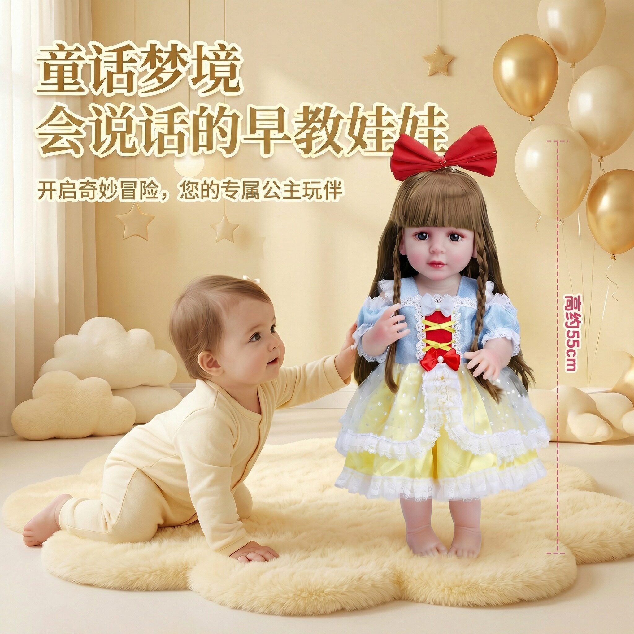 55厘米婴儿宝宝娃娃玩具会说话的