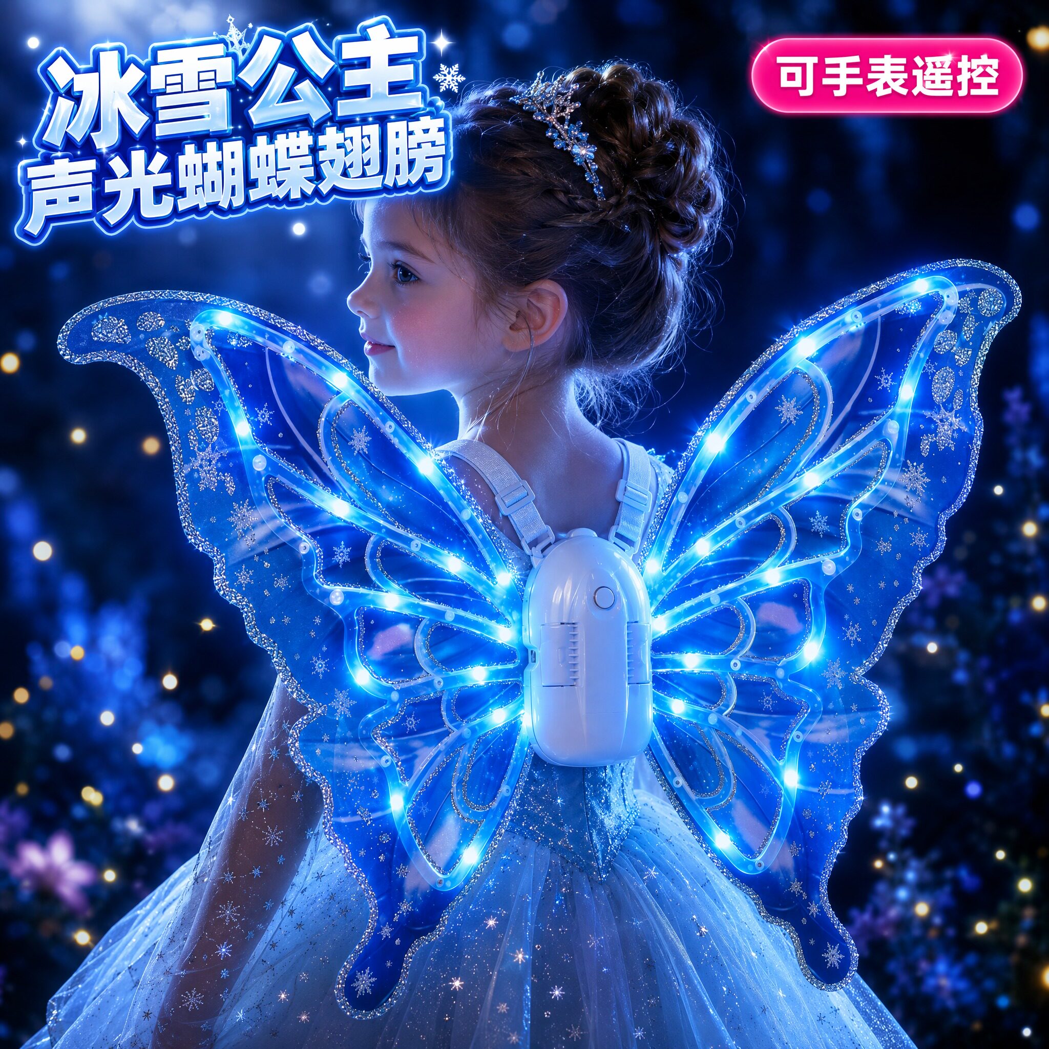 儿童发光蝴蝶翅膀小魔仙高级玩具