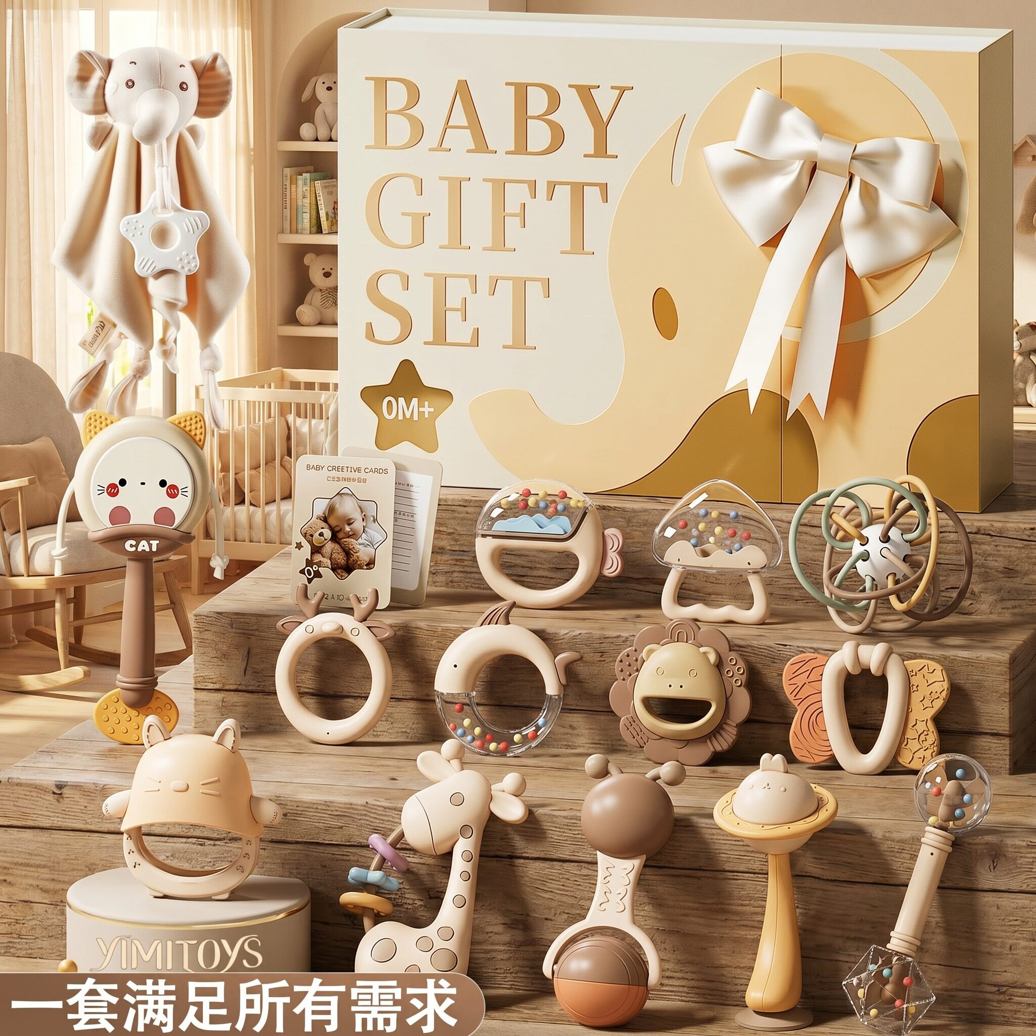 婴幼儿宝宝手摇铃套装母婴玩具