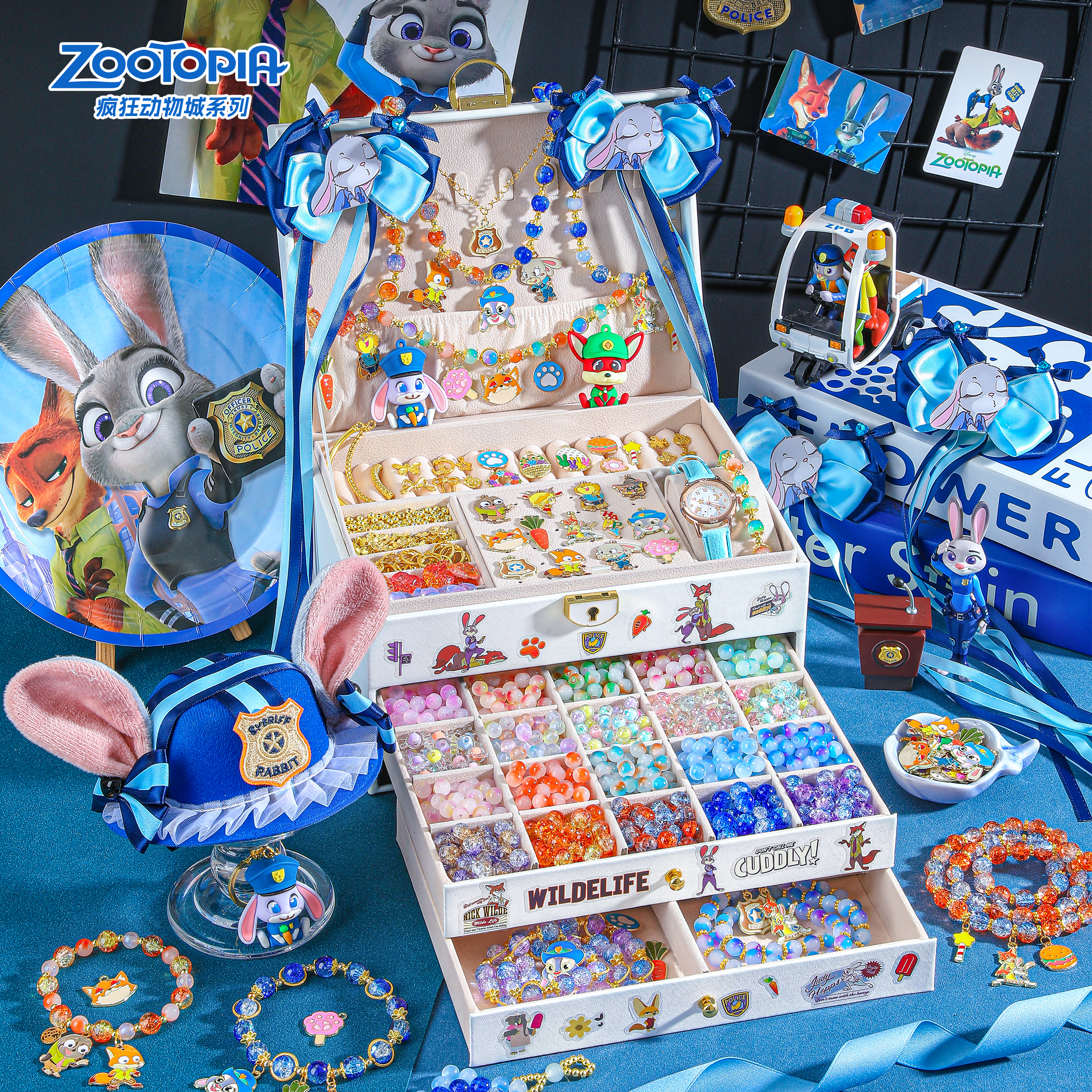 兔子警官串珠礼盒女孩生日礼物