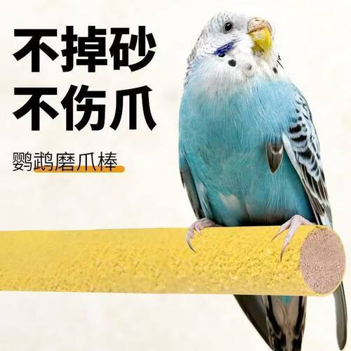 鹦鹉磨牙棒磨爪站架鹦鹉站杆磨爪棒鸟笼配件磨砂站棍鸟台站台玩具