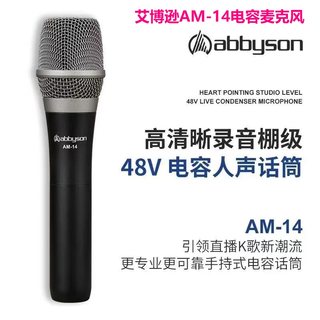 艾博逊AM-14/15有线电容麦直播声卡专用手机户外唱歌电脑录音话筒