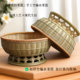竹编篮子采摘竹篮馒头筐竹筐装 竹筐水果圆形竹编筐竹编制品 馒头