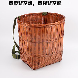竹编背篓舞蹈道具古风竹筐买菜采摘双肩背篼箩筐带盖竹篓家用竹篮