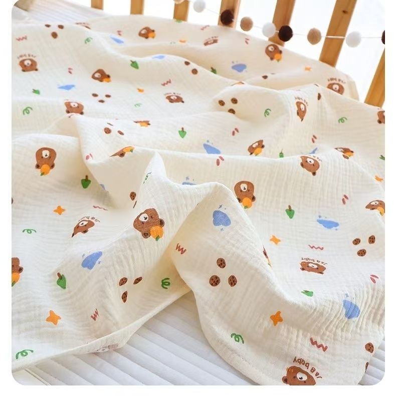 纯棉a类全棉双层浴巾初生婴儿卡通新生儿包被盖毯包巾睡衣毛巾