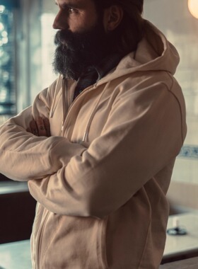 MT.Robson连帽拉链卫衣510g超重磅水洗面料美式复古素色纯棉男女