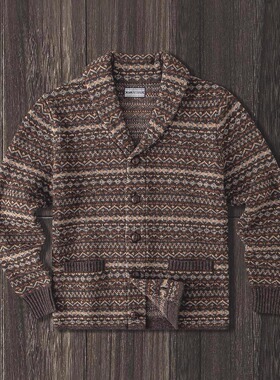 MT.Robson费尔岛重磅开衫青果领外套夹克美式复古加厚德国机织