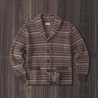 MT.Robson费尔岛重磅开衫青果领外套夹克美式复古加厚德国机织