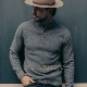 保暖美式 MT.Robson重磅圆领亨利领长袖 T恤套头衫 复古男女加厚针织