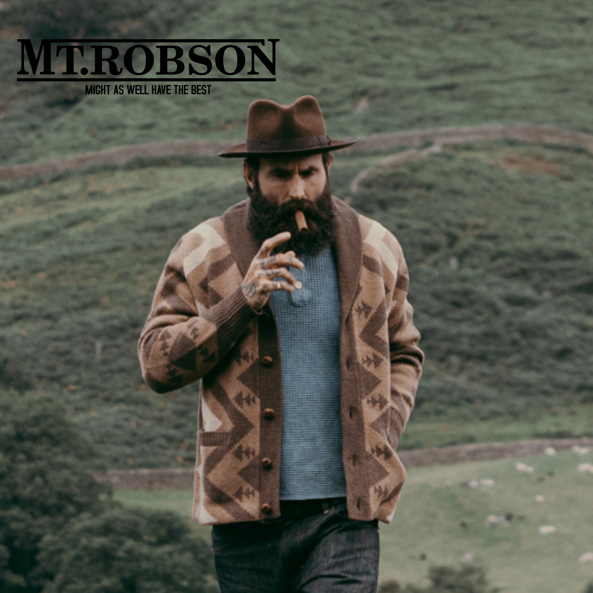 MTROBSON重磅开衫羊毛青果领针织