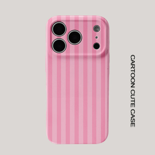 适用于iPhone17pro手机壳菲林壳高级粉色竖纹全包保护套华为mate80promax苹果15/16/13磨砂软壳小米15pro华为