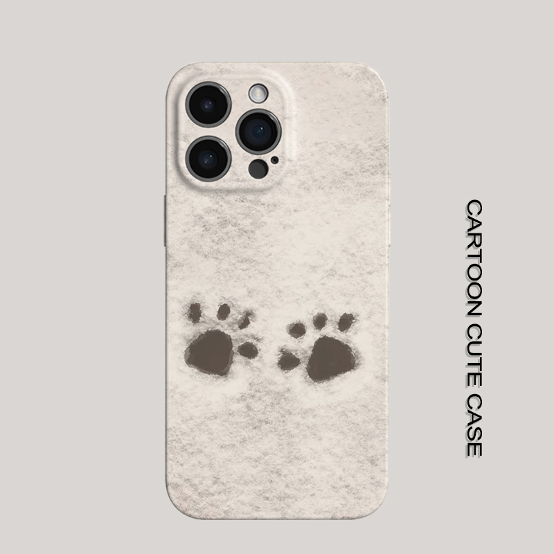 适用iPhone17Promax保护套雪地猫爪16promax手机壳15pro个性14plus女生12磨砂11高级16plus苹果13pro华为小米
