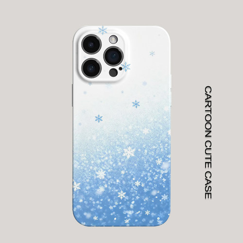 苹果iPhone雪花手机壳ins风菲林硬壳全包保护套蓝色渐变适用于华为Nova14ProOPPOK13TurboPro苹果14/17/12Pro