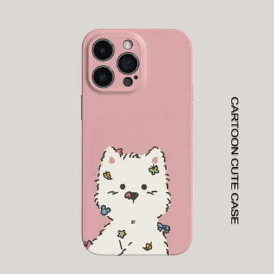 卡通可爱小狗苹果iPhone17手机壳菲林硬壳全包精孔保护套适用于华为mate80promax苹果16/15/15/13pro磨砂女生