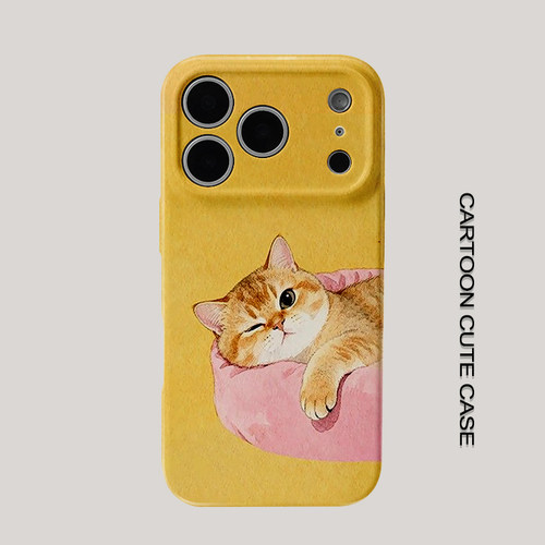 适用于iPhone17手机壳菲林壳可爱睡觉猫咪创意全包保护套个性创意适用华为mate80promax苹果15/16/13磨砂软壳