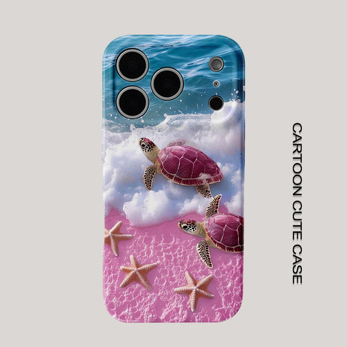 适用于iPhone17pro手机壳菲林海星乌龟海浪全包保护套华为mate80promax苹果15/16/13磨砂软壳小米15pro华为11