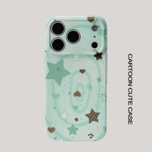 适用于iPhone17pro手机壳菲林壳薄荷绿星星全包保护套华为mate80promax苹果15/16/13磨砂软壳小米15pro华为11