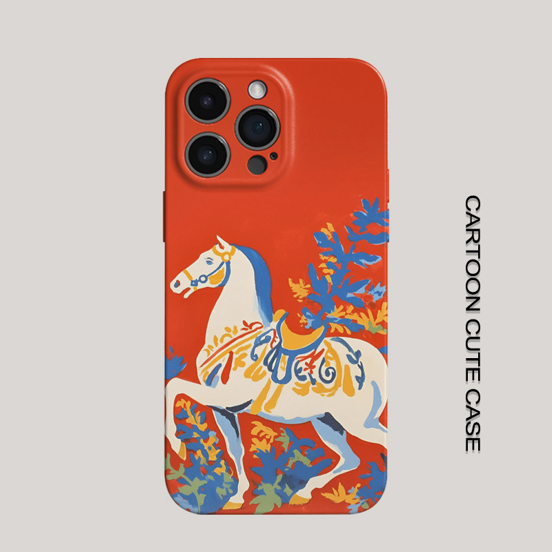 苹果iPhone17proMax手机壳菲林硬壳卡通马匹图案红色保护套适用华为mate80promax苹果16/15/15/13pro磨砂马年,3C数码配件,手机保护套/壳,淘宝优惠券,粉丝福利购,淘宝优惠卷