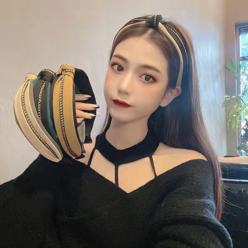 适合圆脸的发箍大脸显小女夏天网红森系仙美优雅今年流行的大头围