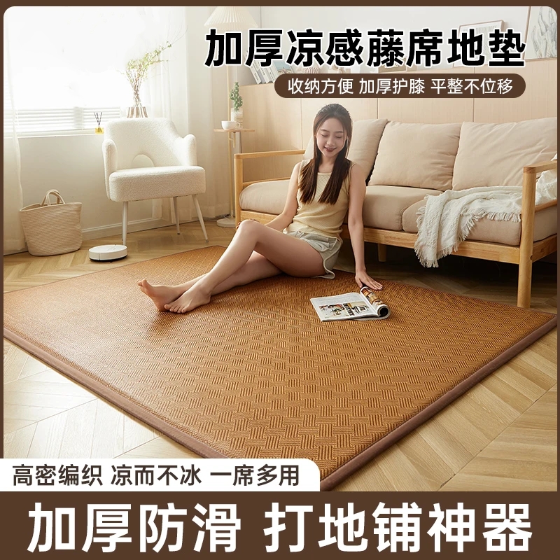 夏季藤席凉席地垫冰丝折叠席