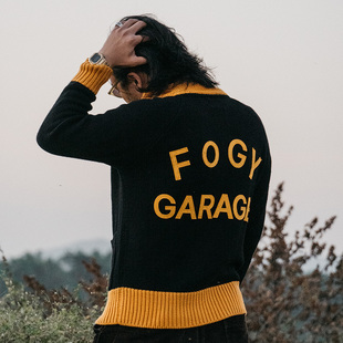 福禄车库复古摩托车1920针织毛衣重磅老哈雷机车骑行阿美咔叽秋冬