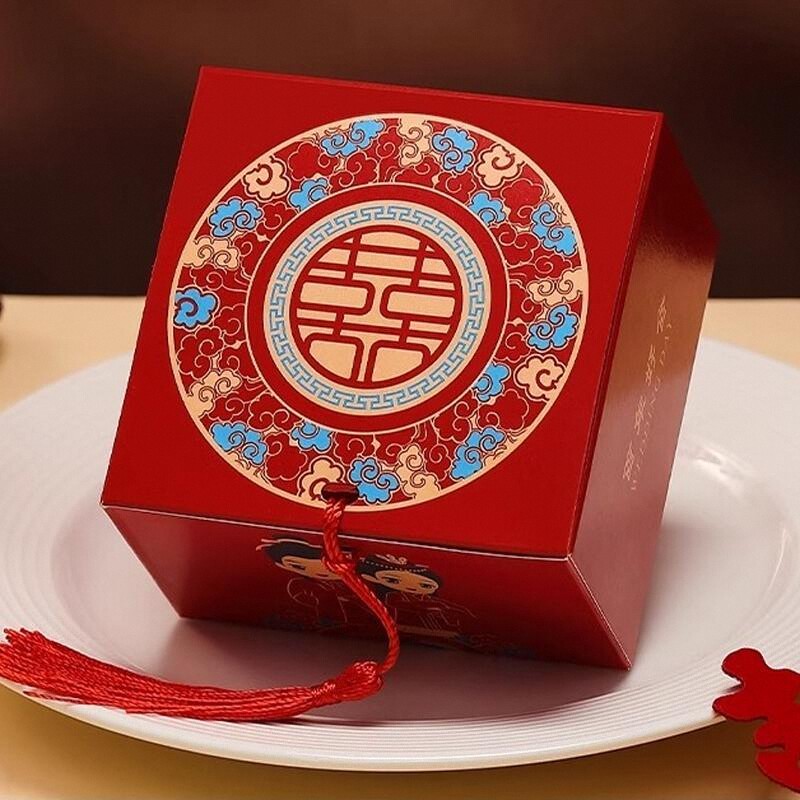 新款结婚创意喜糖盒婚礼糖果包装盒大号手提高级感糖袋包装盒空盒