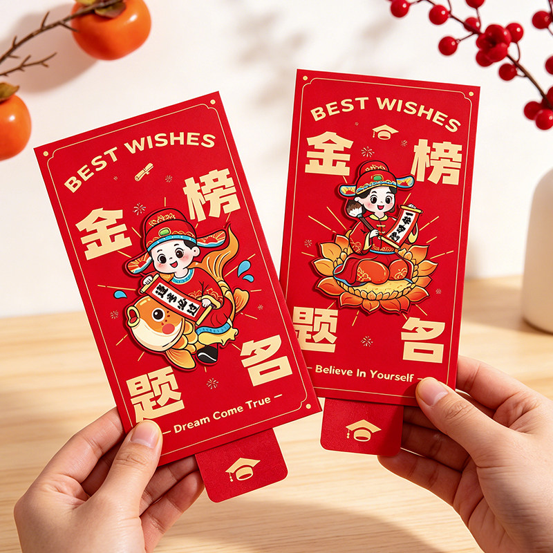 金榜题名抽拉红包袋给孩子中考高考2026新款创意升学成人礼利是封
