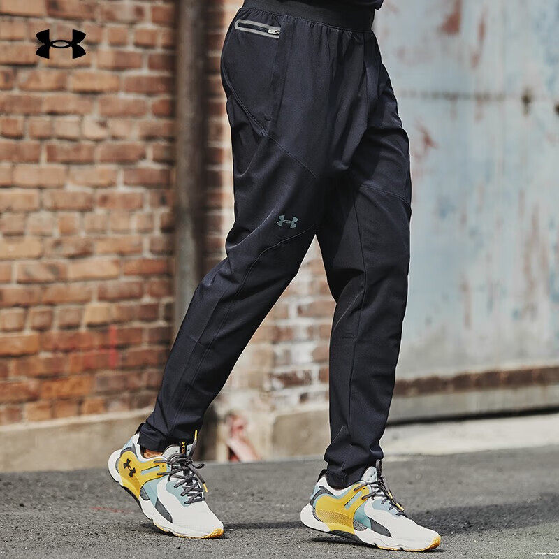 安德玛官方男运动裤正品春季健身跑步训练裤舒适直筒梭织长裤