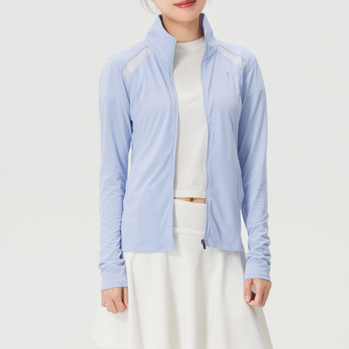 安德玛UA夏季Cool Mesh女装收腰修身训练运动快干长袖外套6007554