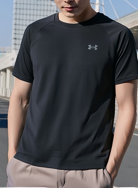 UA安德玛T恤男士速干衣春季跑步运动服健身训练上衣圆领半袖短袖