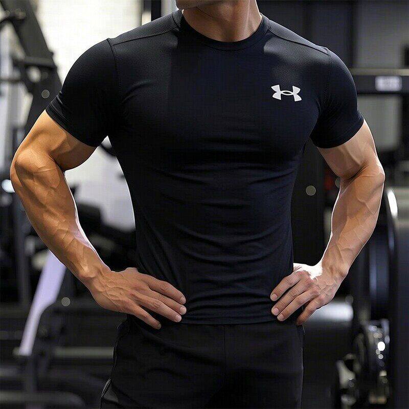 UA安德玛紧身衣短袖男夏季男士压缩弹力健身速干衣训练运动服T恤