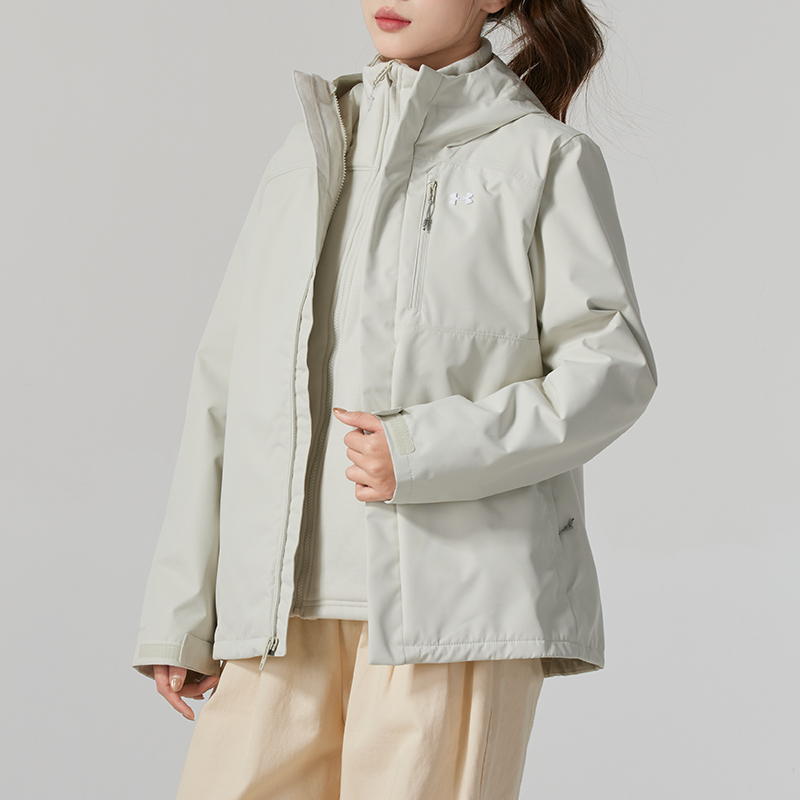 安德玛（Under Armour）女装外套24冬季运动服跑步训练连帽休闲服