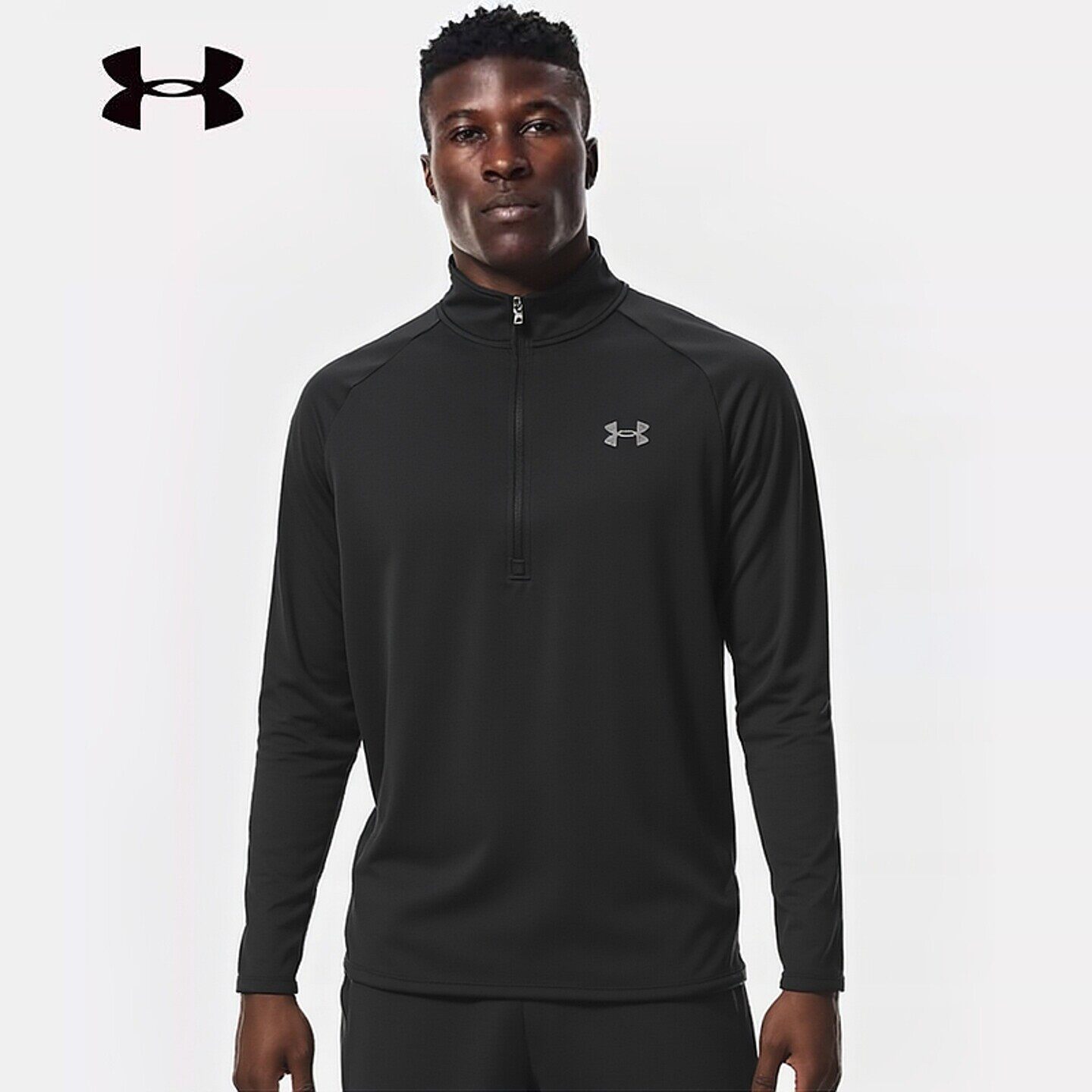 安德玛官方长袖T恤男速干衣2026年跑步训练打底衫半拉链运动服