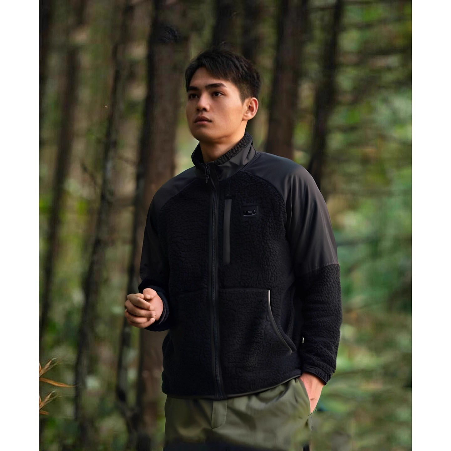 安德玛UA训练服男装秋冬户外运动健身针织夹克时尚摇粒绒外套