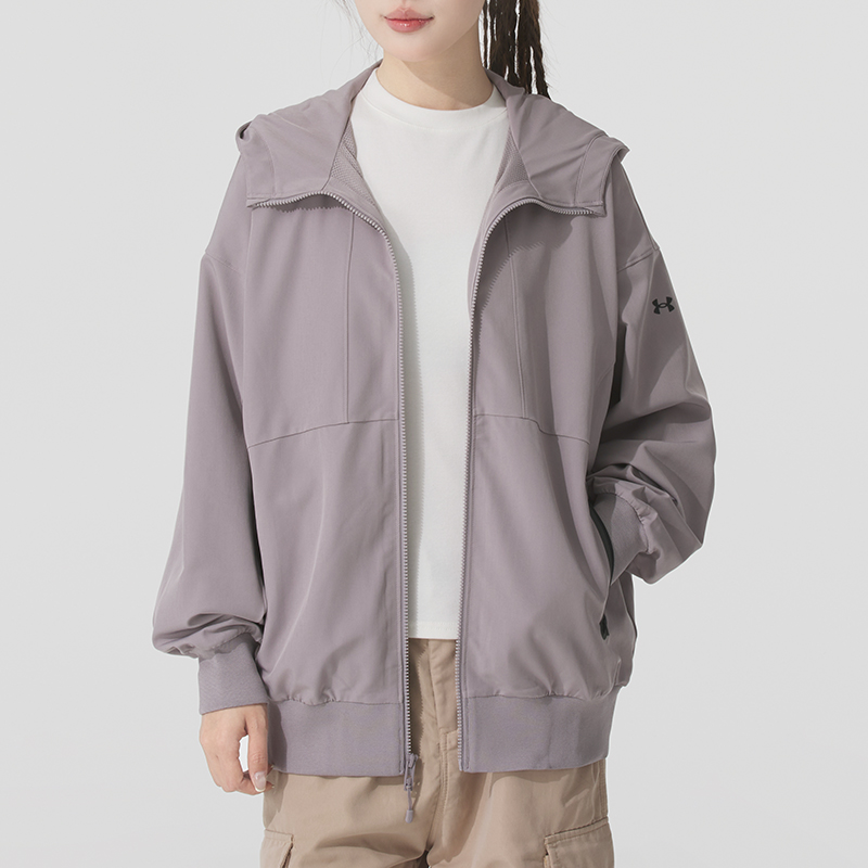 UA安德玛官方连帽夹克女装秋季训练开衫运动外套时尚休闲开衫